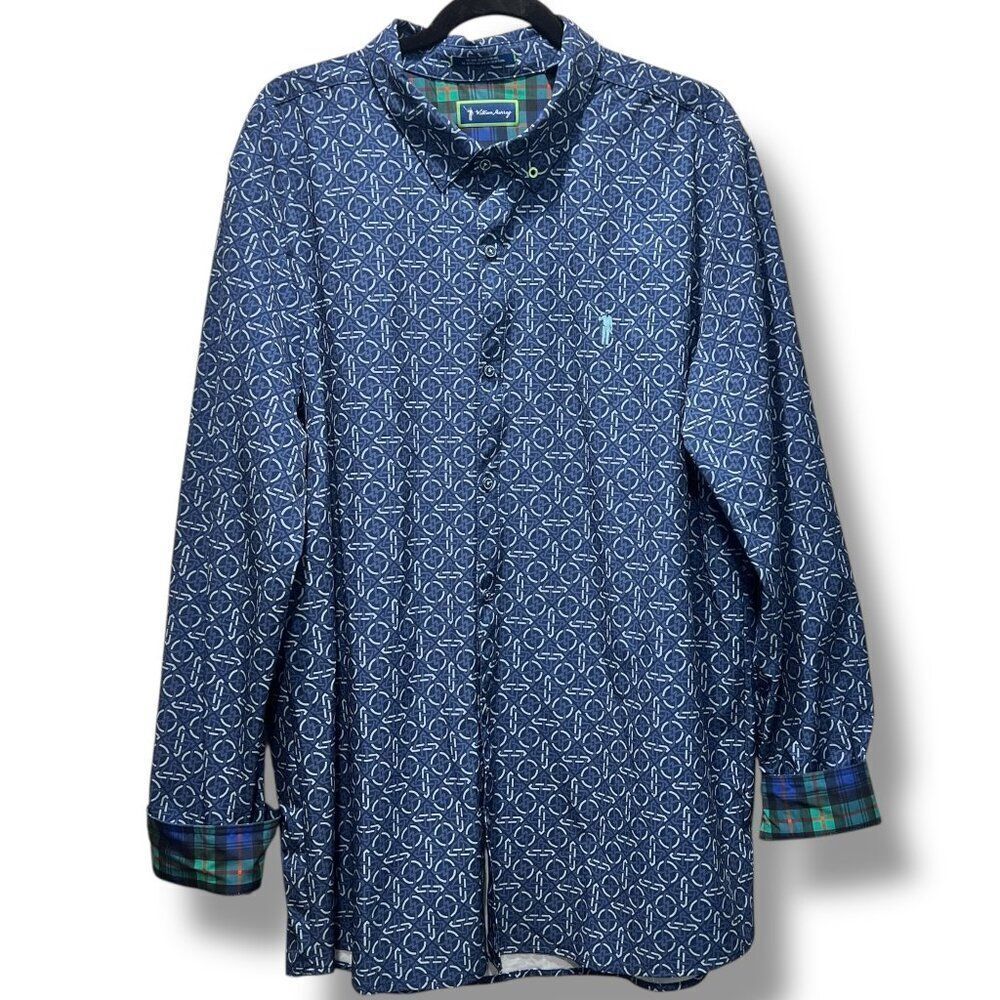 William Murray Long Sleeve Button Down Ventilated Golf Performance Shirt Men XL